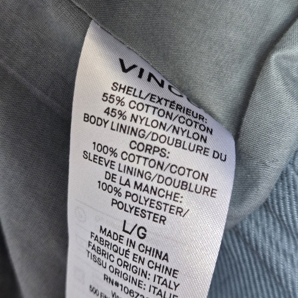 Vince Womens Zip Front Flight Jacket Horizon Blue - Picture 9 of 11